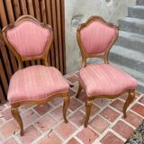 Paire de fauteuils anciens rose