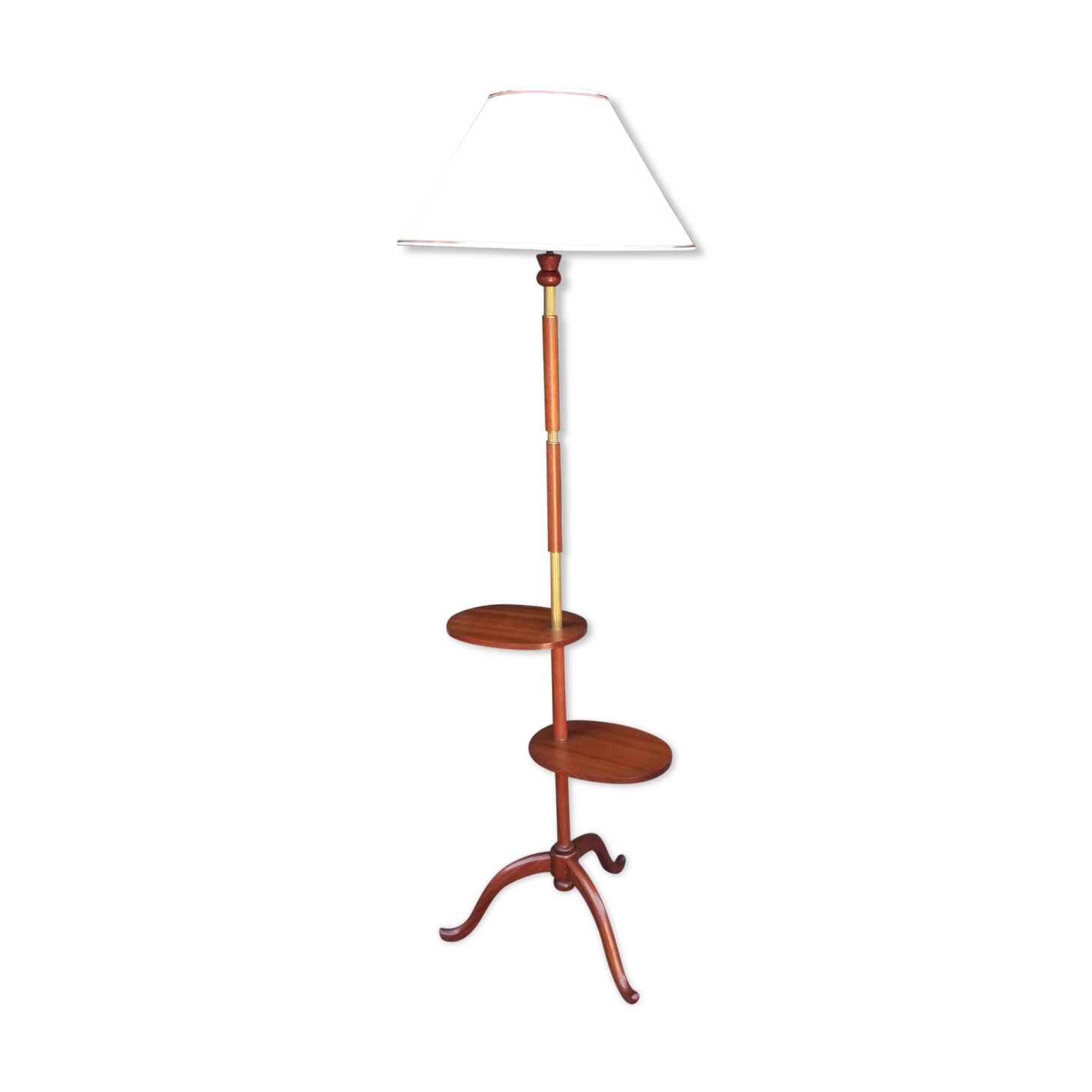 Wooden tripod floor lamp 1950