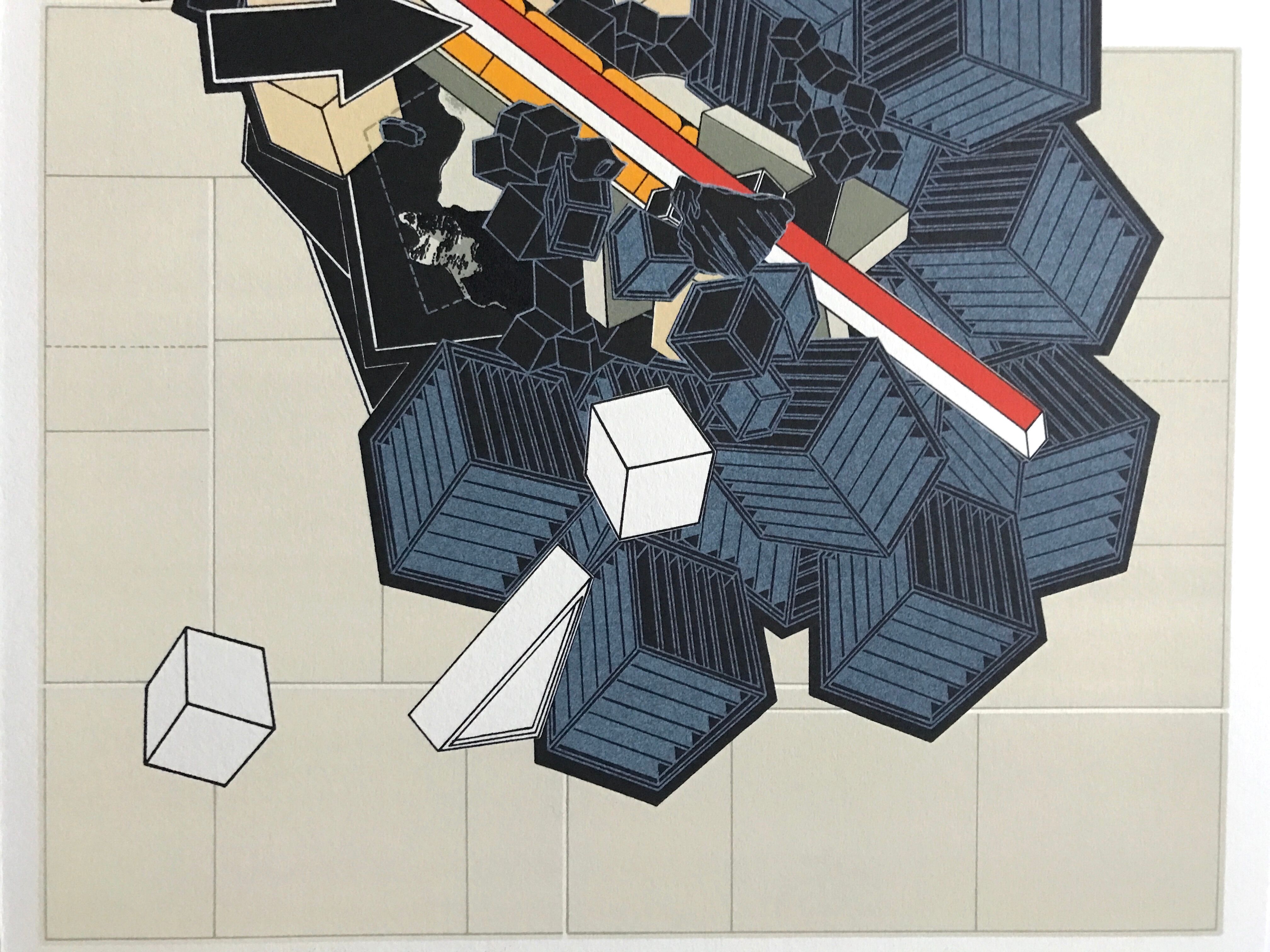 Lithographie d'Alain Le Yaouanc, la terre, 1978