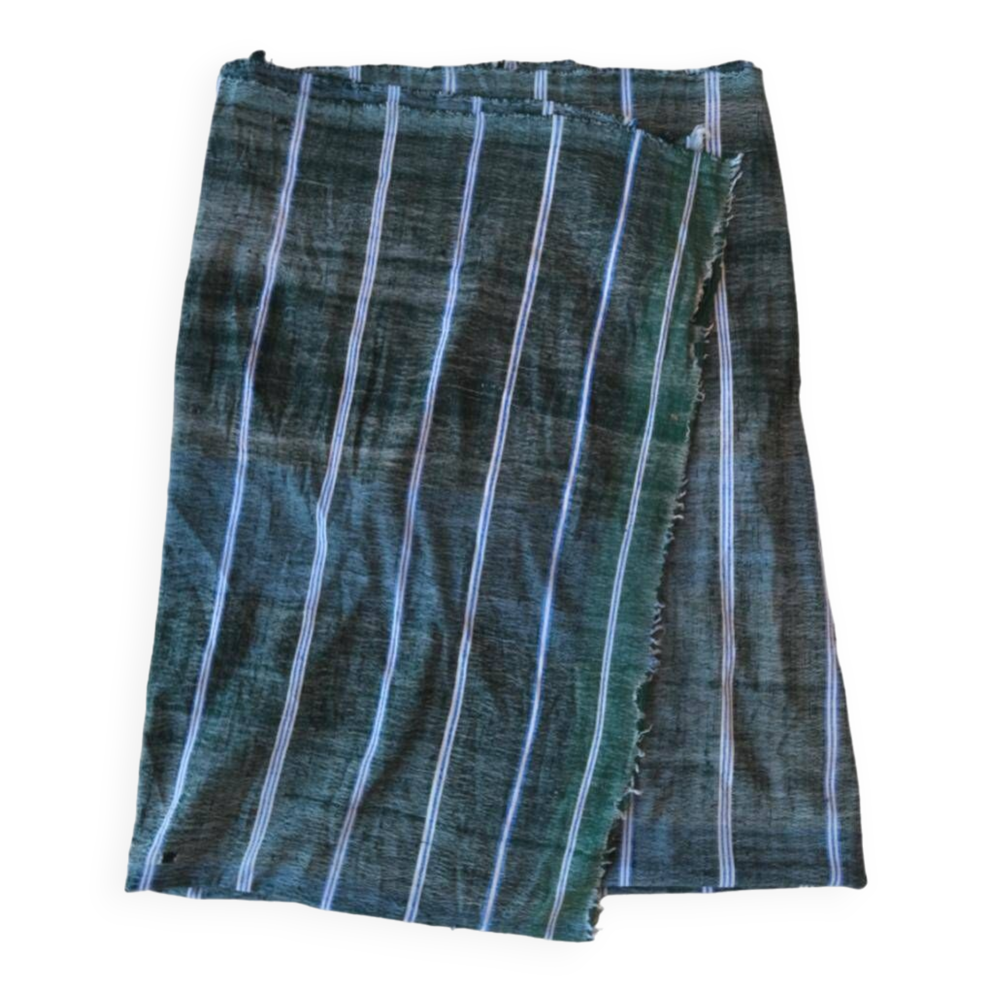 Vintage Haik checkered blanket from Morocco - 186 x 206 cm