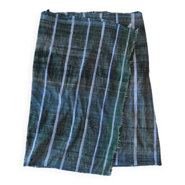 couverture vintage Haik à carreaux du maroc - 186 x 206 cm