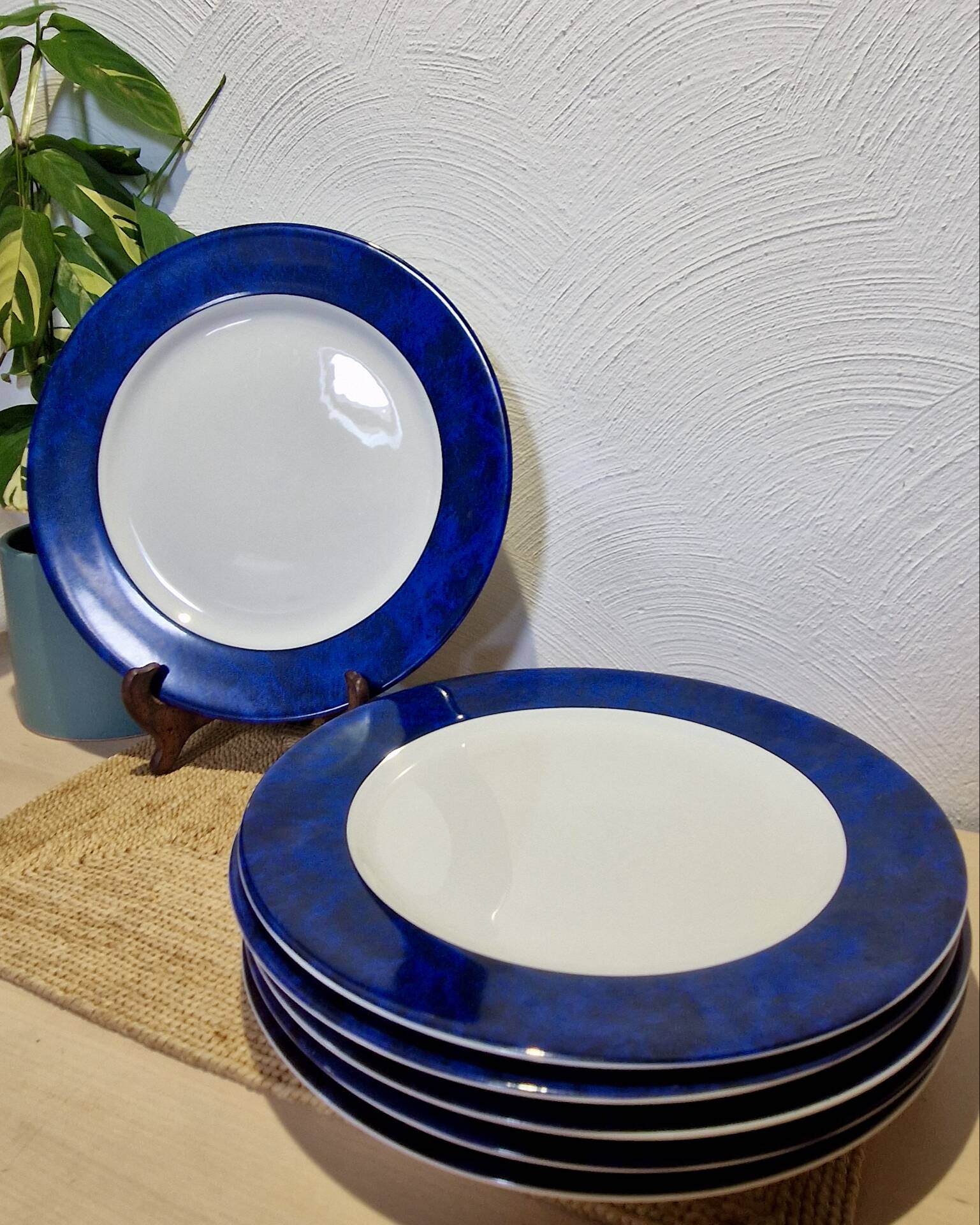 6 plates Philippe Deshoulières Indienne Blue – Limoges porcelain