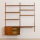 Teak wall unit by Hansen Guldborg with a desk and a cabinet, Denmark, 60s