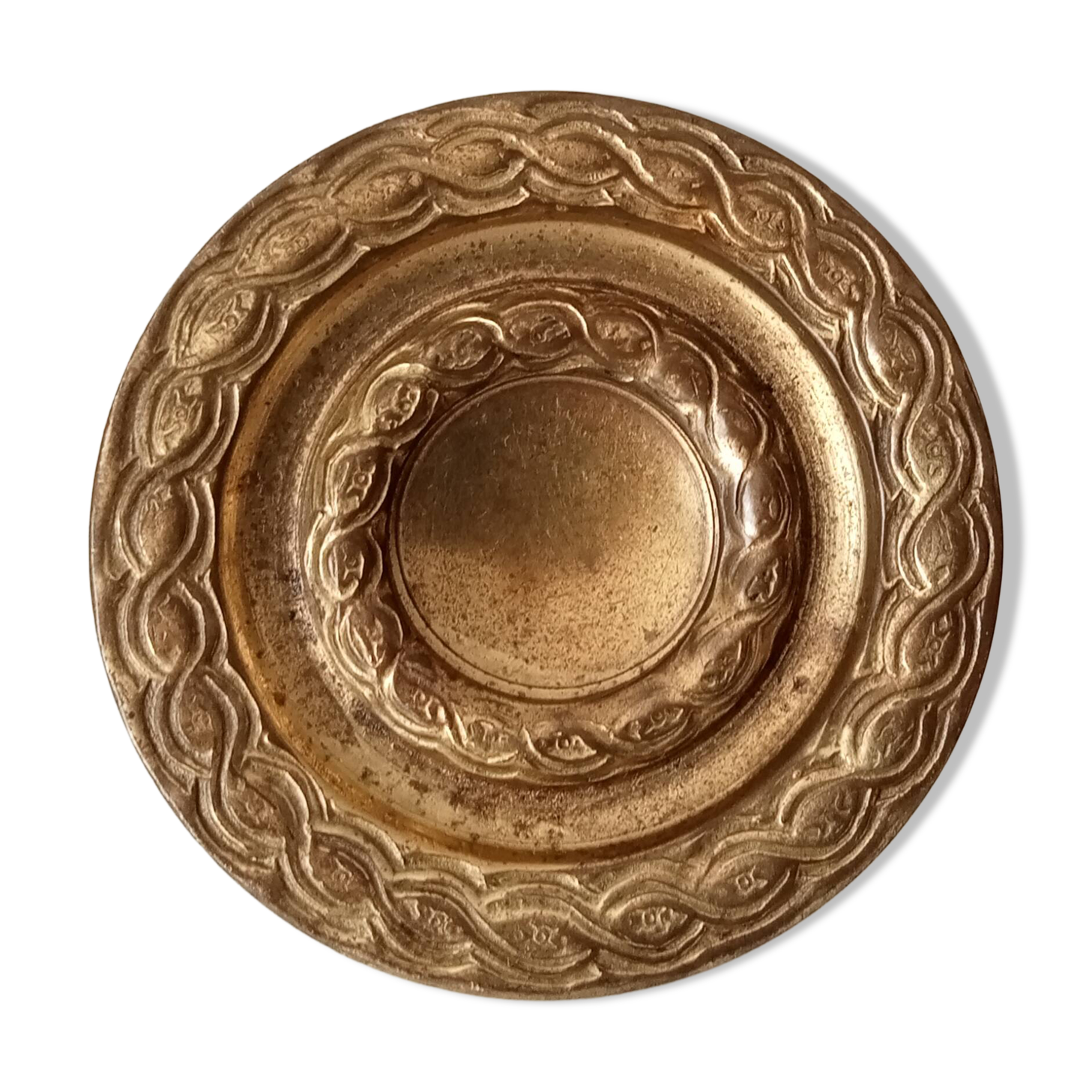 Antique Empire-style furniture handle in solid gilded bronze.