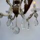 Crystal pendant chandelier wrought iron 1900