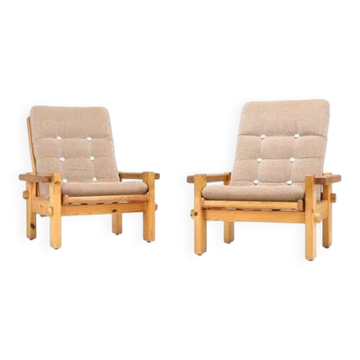 2 fauteuils lounge suédois rétro vintage personnalisés des années 70, style danois.