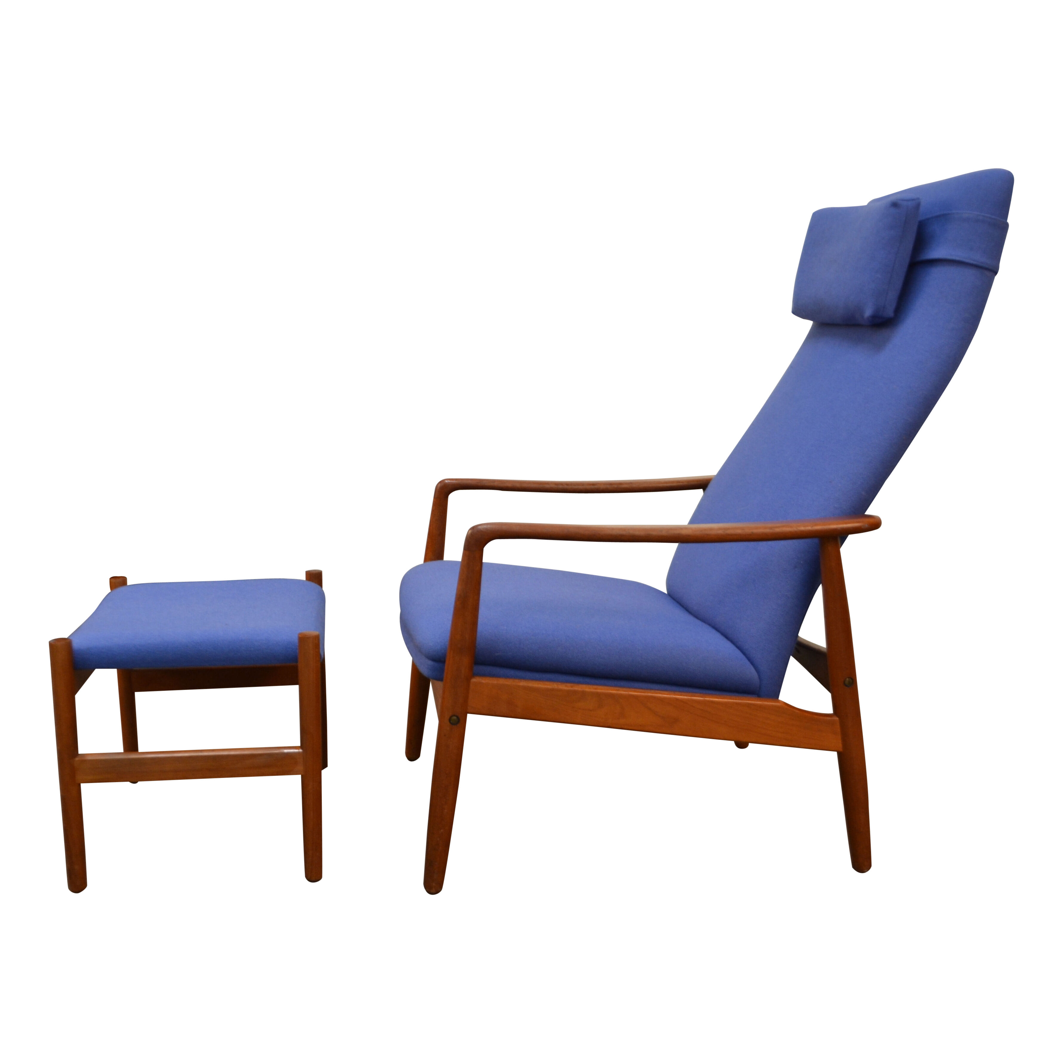 Vintage Danish design Søren Ladefoged teak loungechair and ottoman