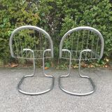 Chrome steel chairs from the 70