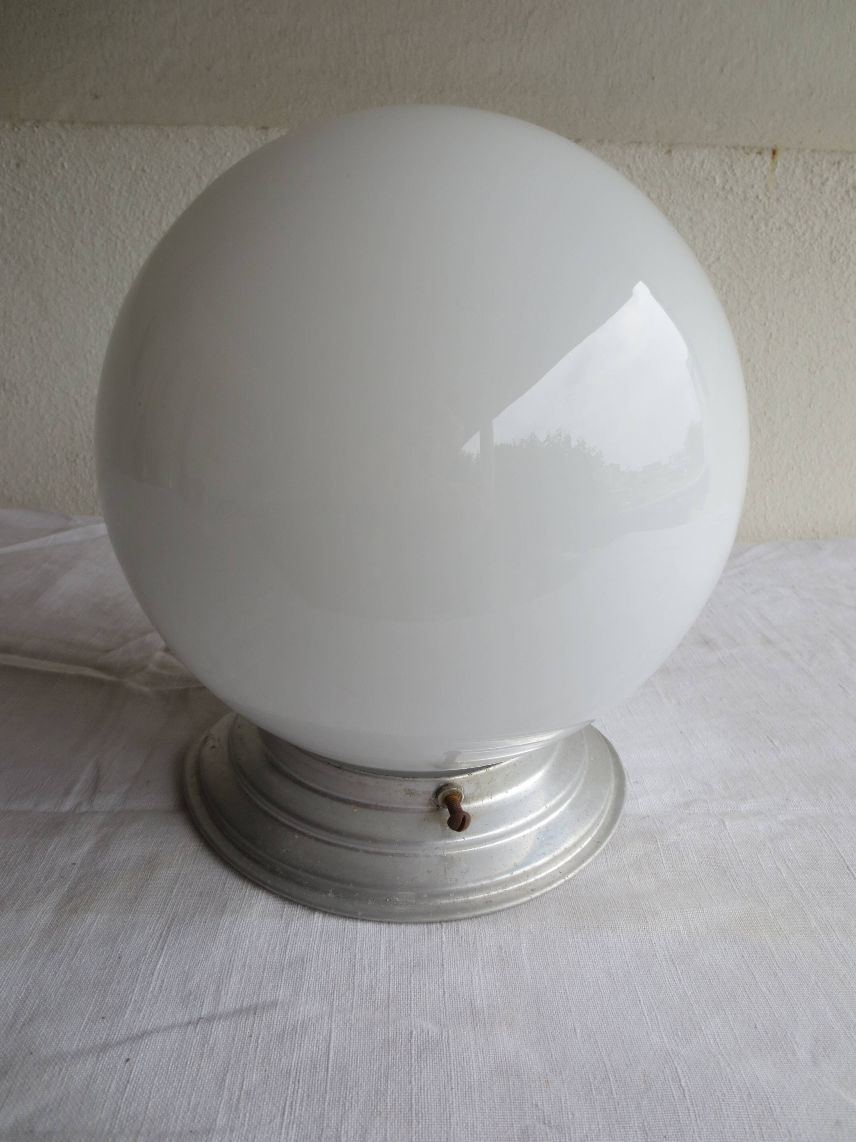 white opaline globe ceiling light