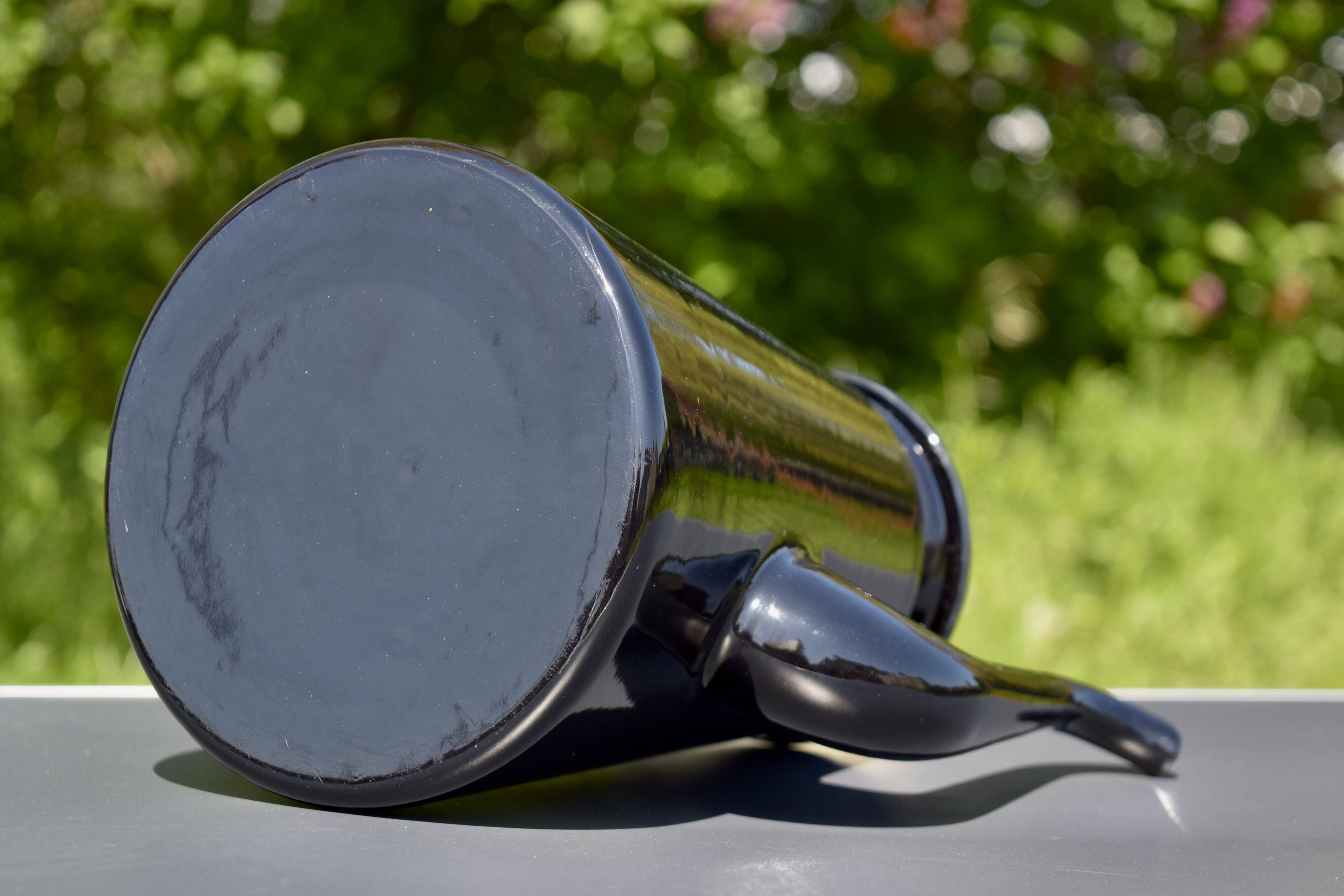 Old Menelit black enameled sheet metal coffee maker -1970