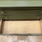 Art Deco chest of drawers - marble - wood green