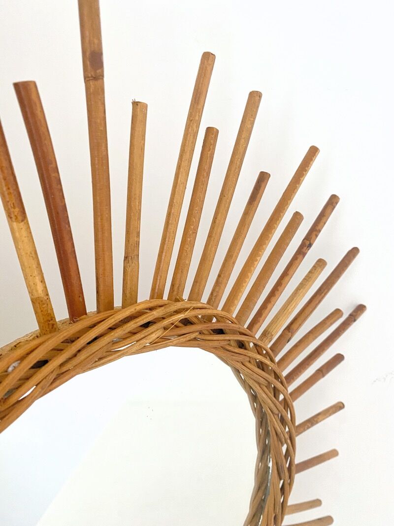 Rattan sun mirror