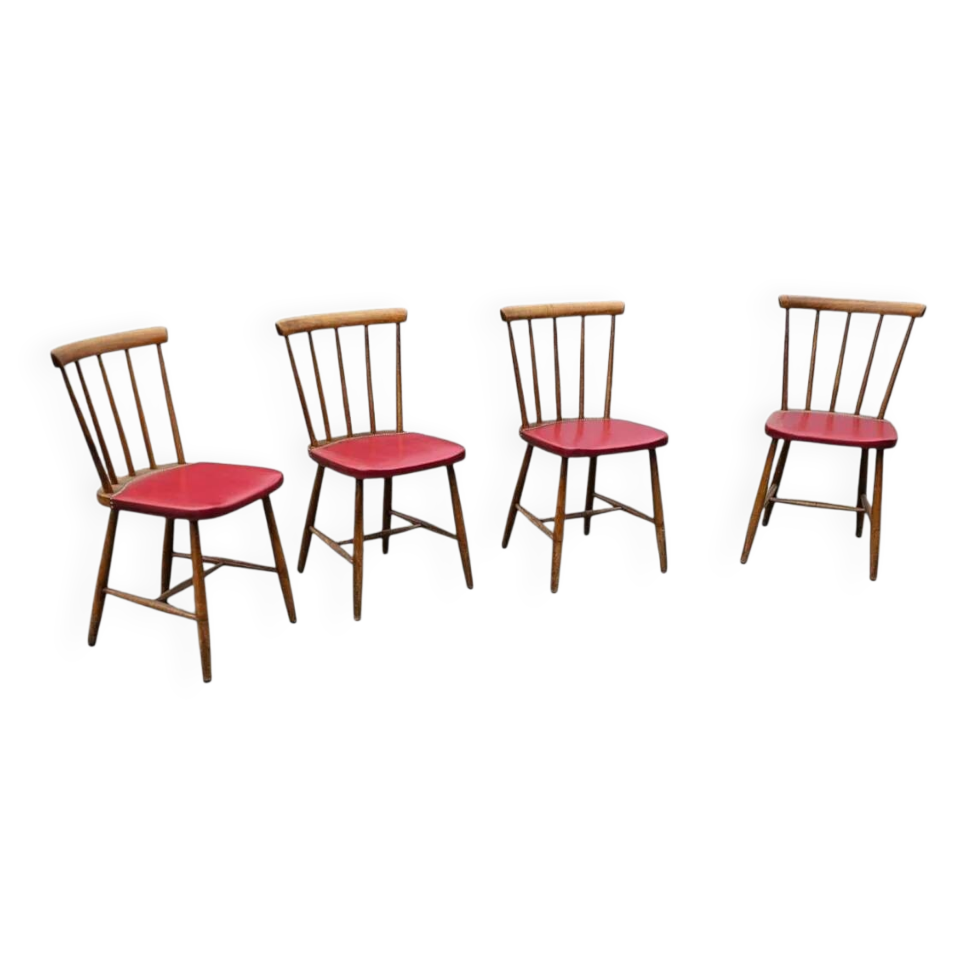 4 chaises à fuseaux des années 1960