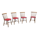 4 chaises à fuseaux des années 1960