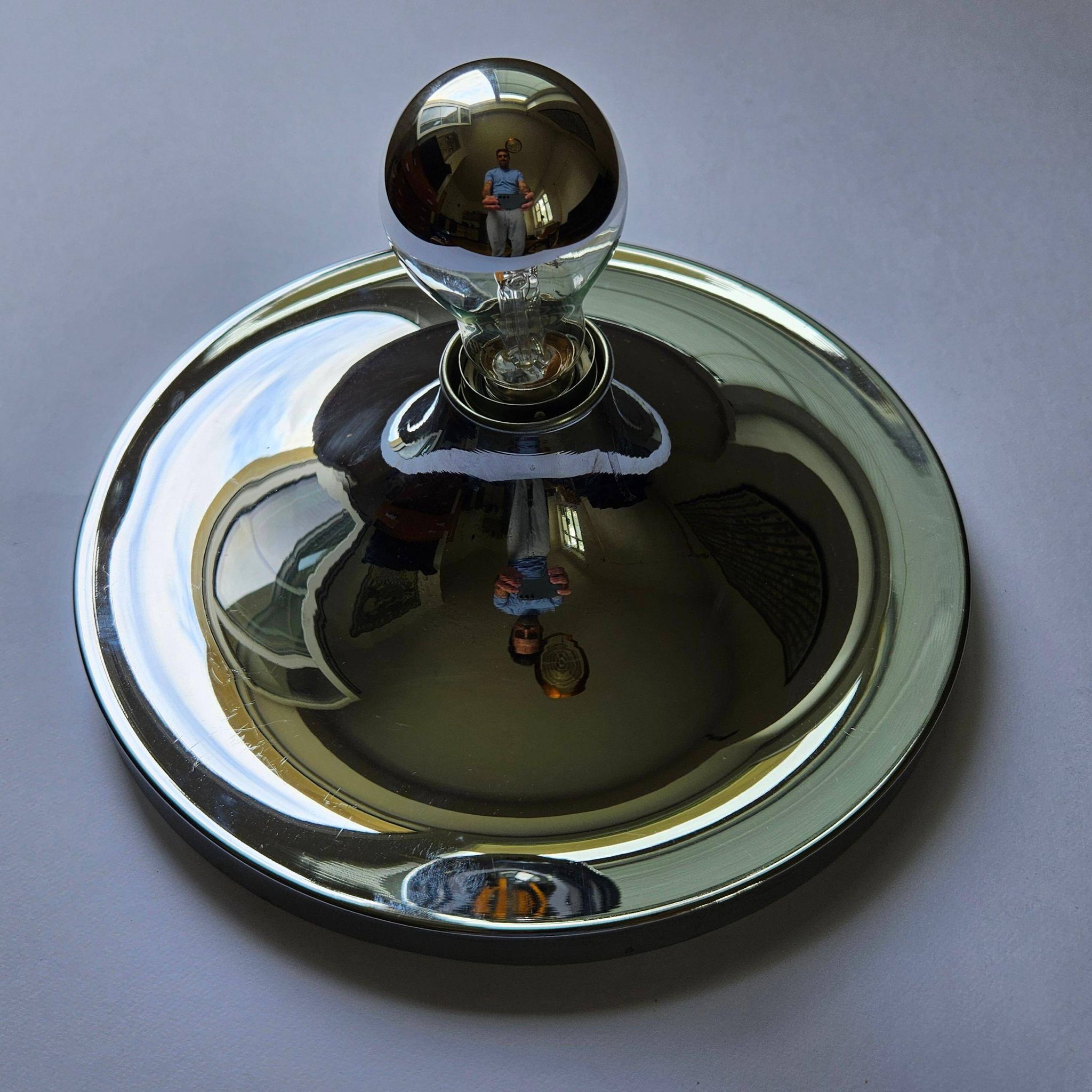Chrome Ceiling or Wall Light by Charlotte Perriand, Sölken, 1960s