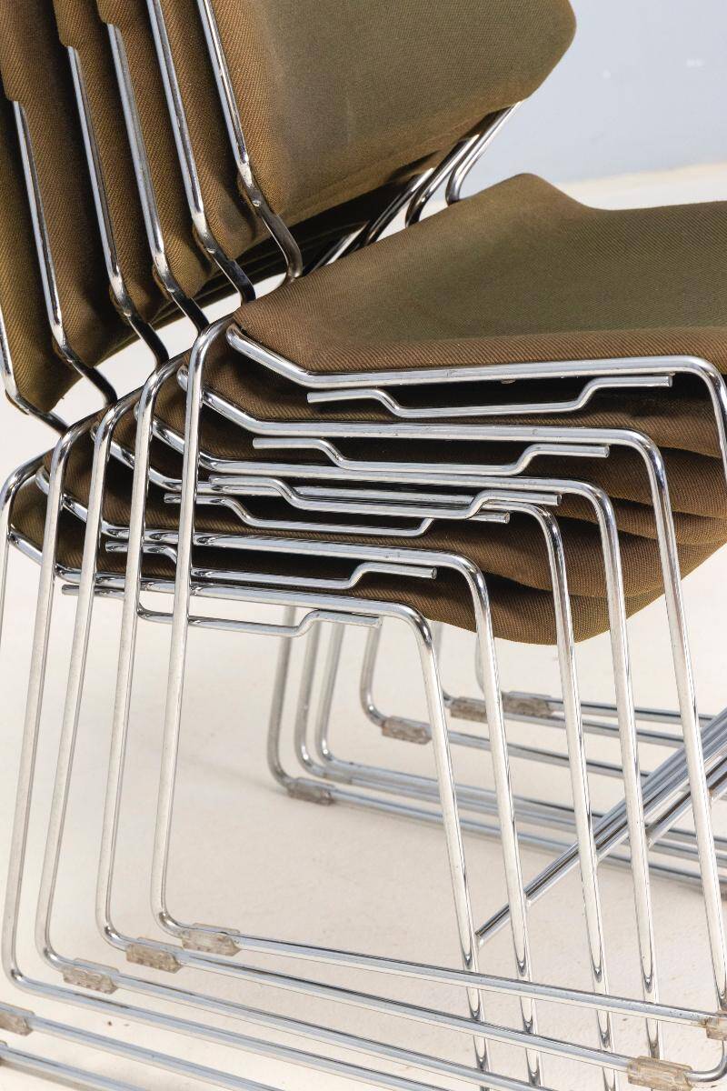 Set of 7 stackable Matrix chairs, Thomas Tolleson, 1970s, USA