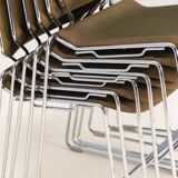 Set of 7 stackable Matrix chairs, Thomas Tolleson, 1970s, USA