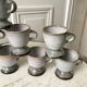 Set of 8 coffee cups, stoneware mazagrans handcrafted signed 70s