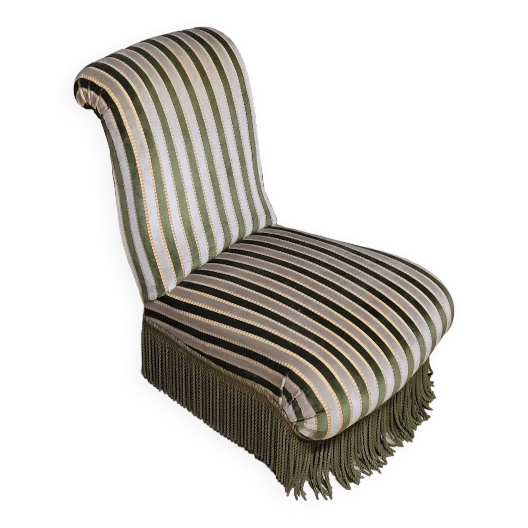 Napoleon III period velvet fireside chair