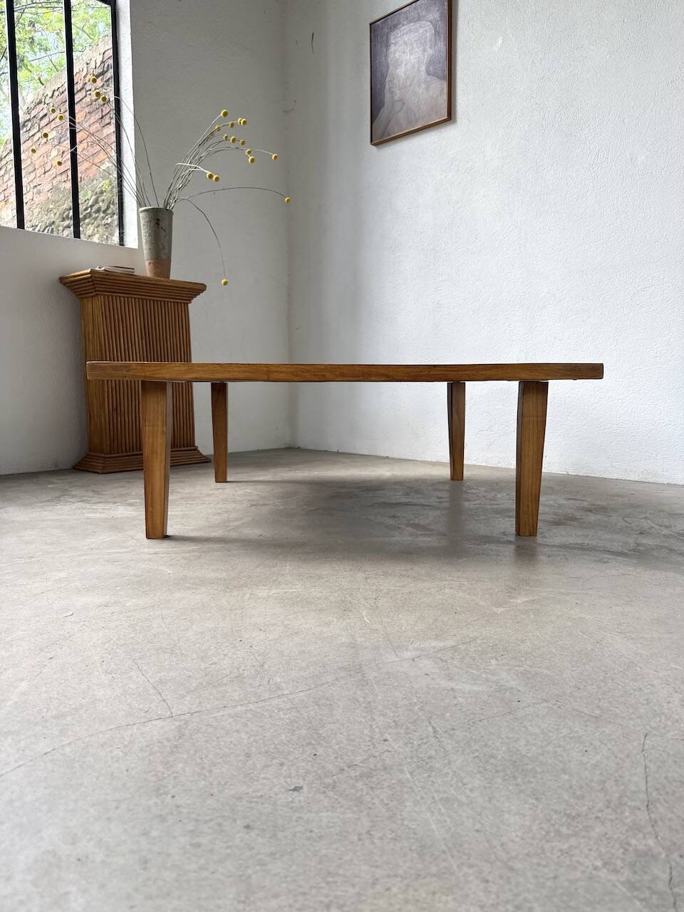 1940s inlaid oak coffee table