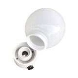 Industrial wall lamp, white, glass, foton, poland, 1960s.