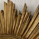 Vintage mirror 1960 witch's eye sun gold leaf - 43 cm