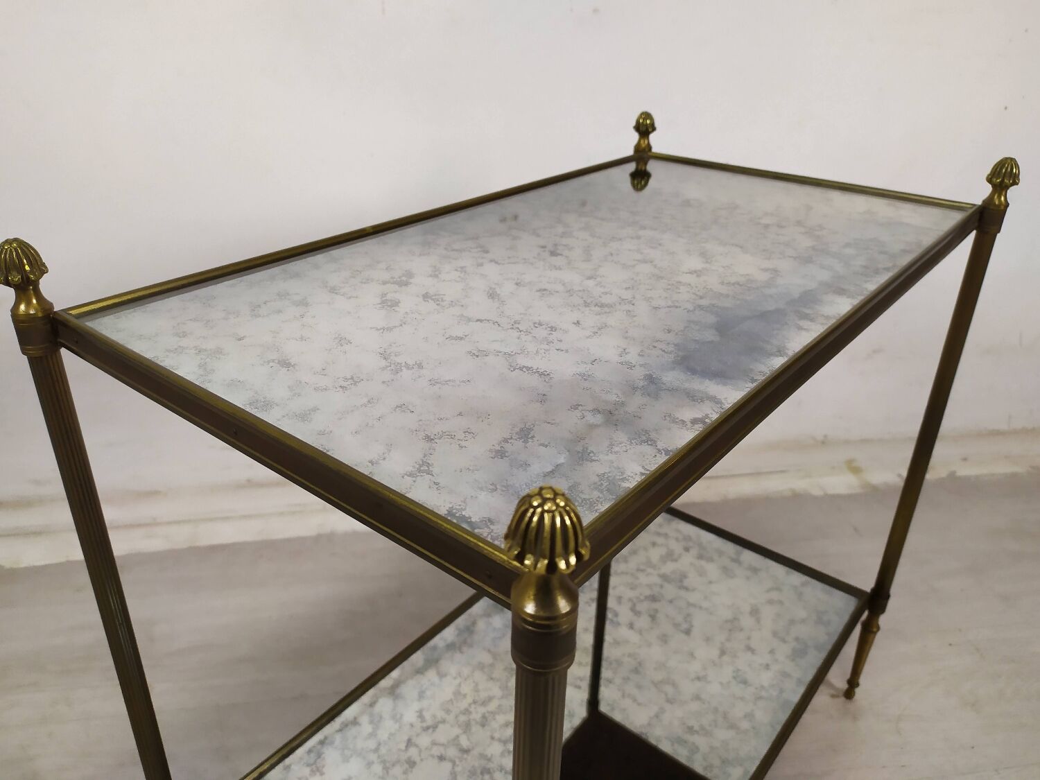 Louis XVI gilded brass console