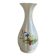Vintage White Broken Ceramic Vase with Floral Pattern, Ribbed Vase