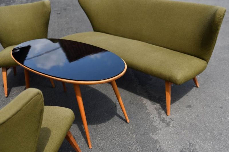 Sculptural sofa and 2 armchairs fifties sofa set
