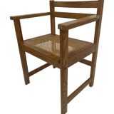 Vintage chair in webbing and pinewood from the 70s minimalist design
