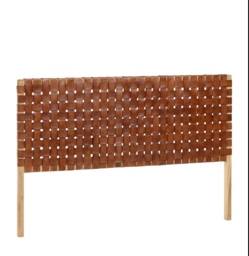153 cm wooden and leather headboard