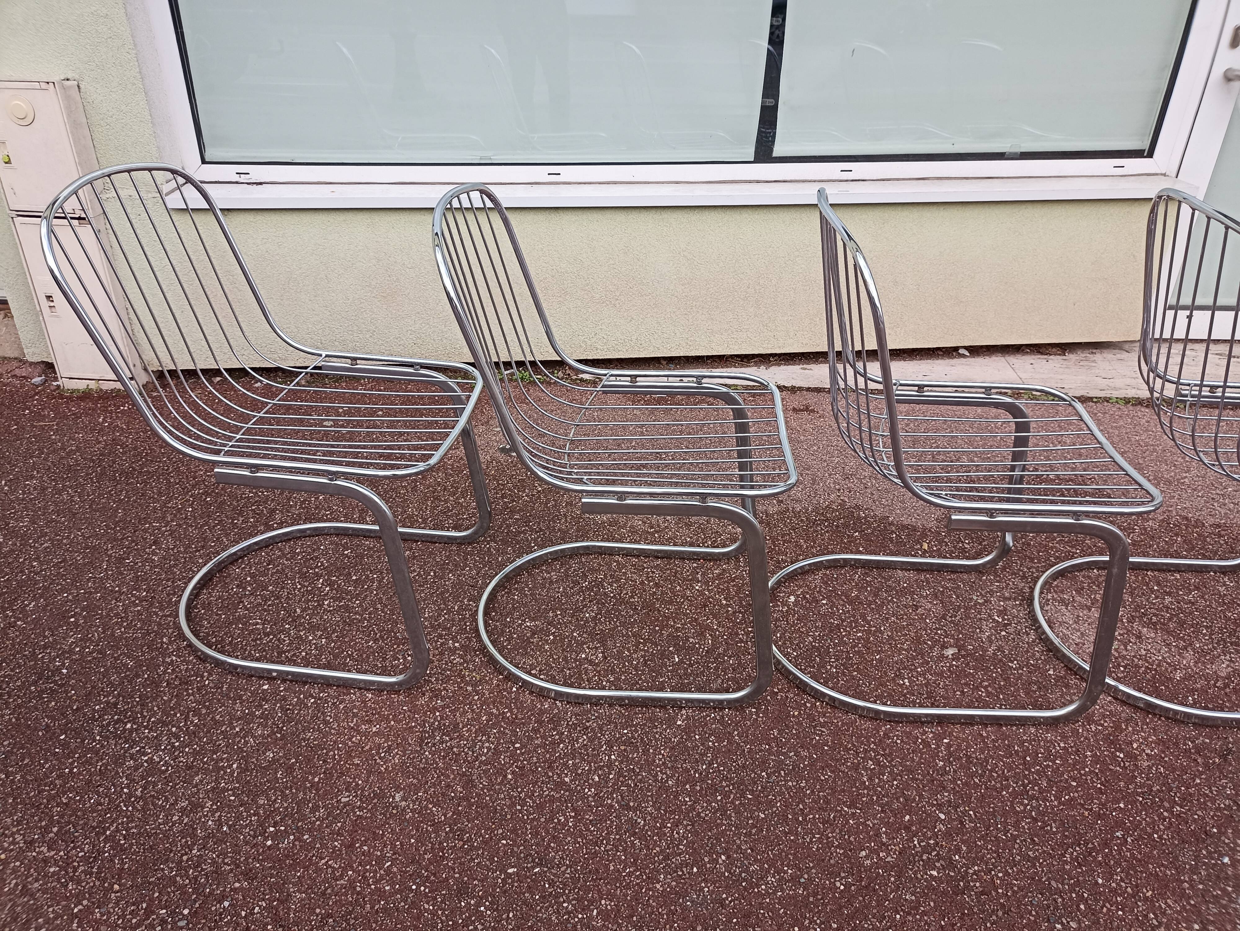 Set of 6 chrome chairs
