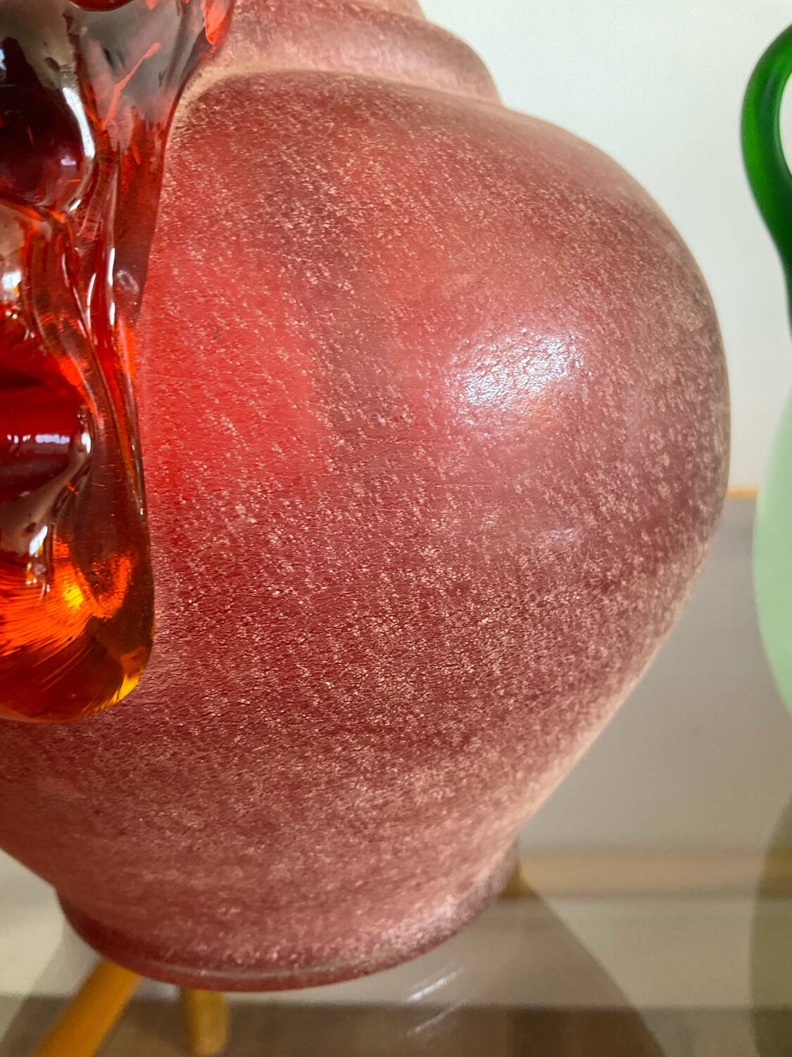 Pair of vintage glass paste ear vases