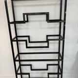 Pierre Vandel Paris shelf, black and gold, 1970s, France