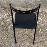 Series of 4 black iron chairs
