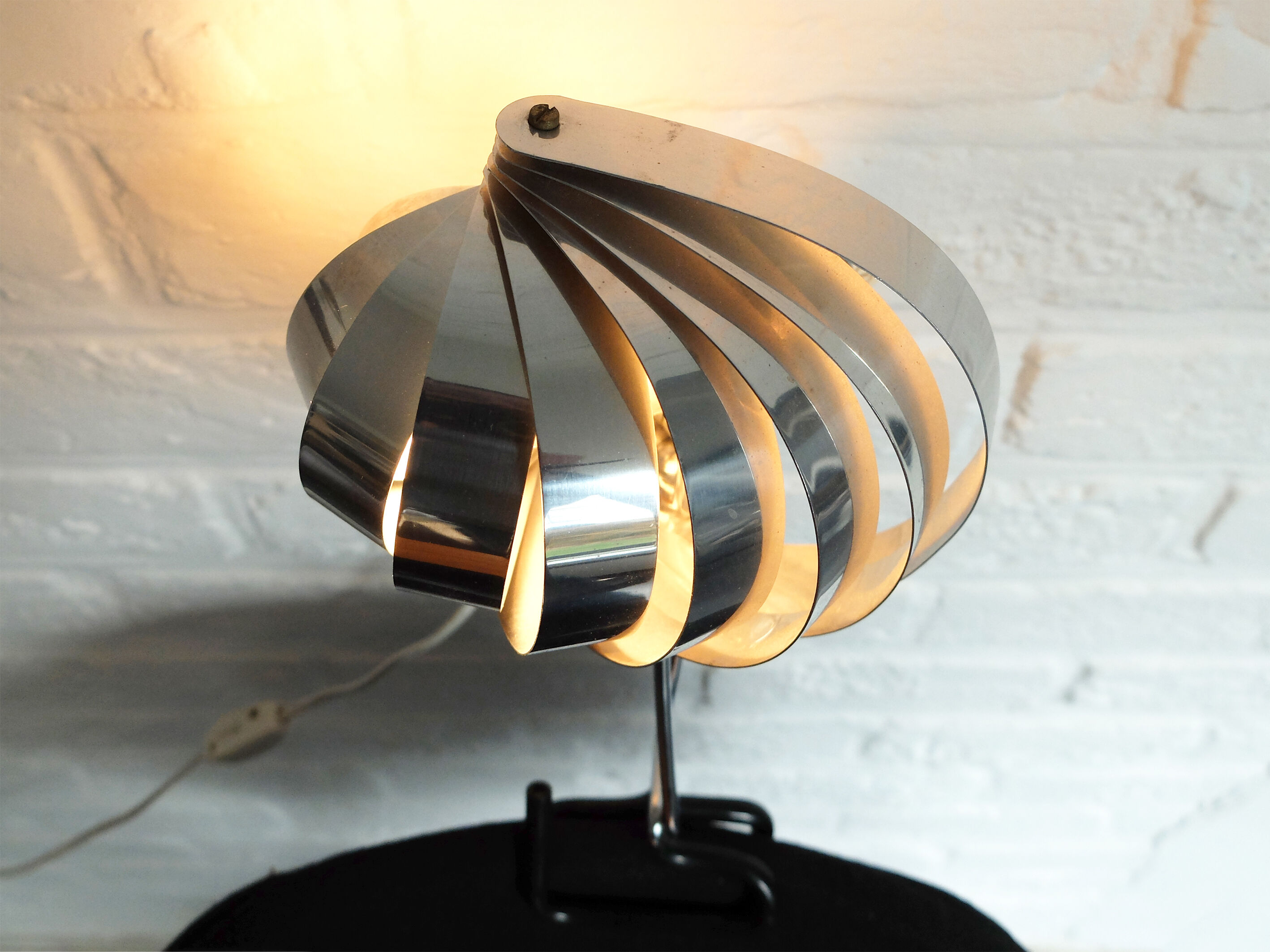 Adjustable metal clip lamp, fan, 1980s