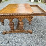 Oak desk table renaissance style