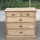English stripped commode made of solid raw wood from the 19th century.