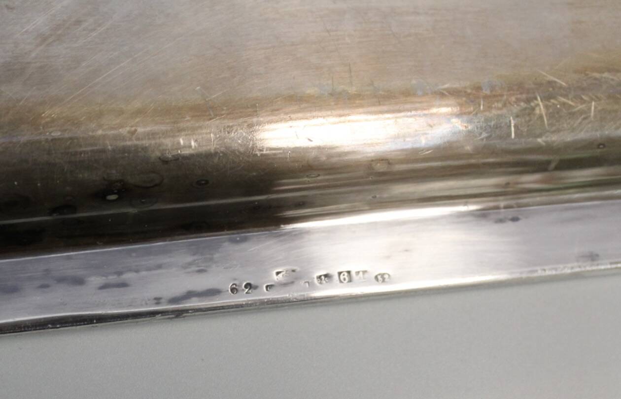Silver-Plated Service Tray with Marine Anchor