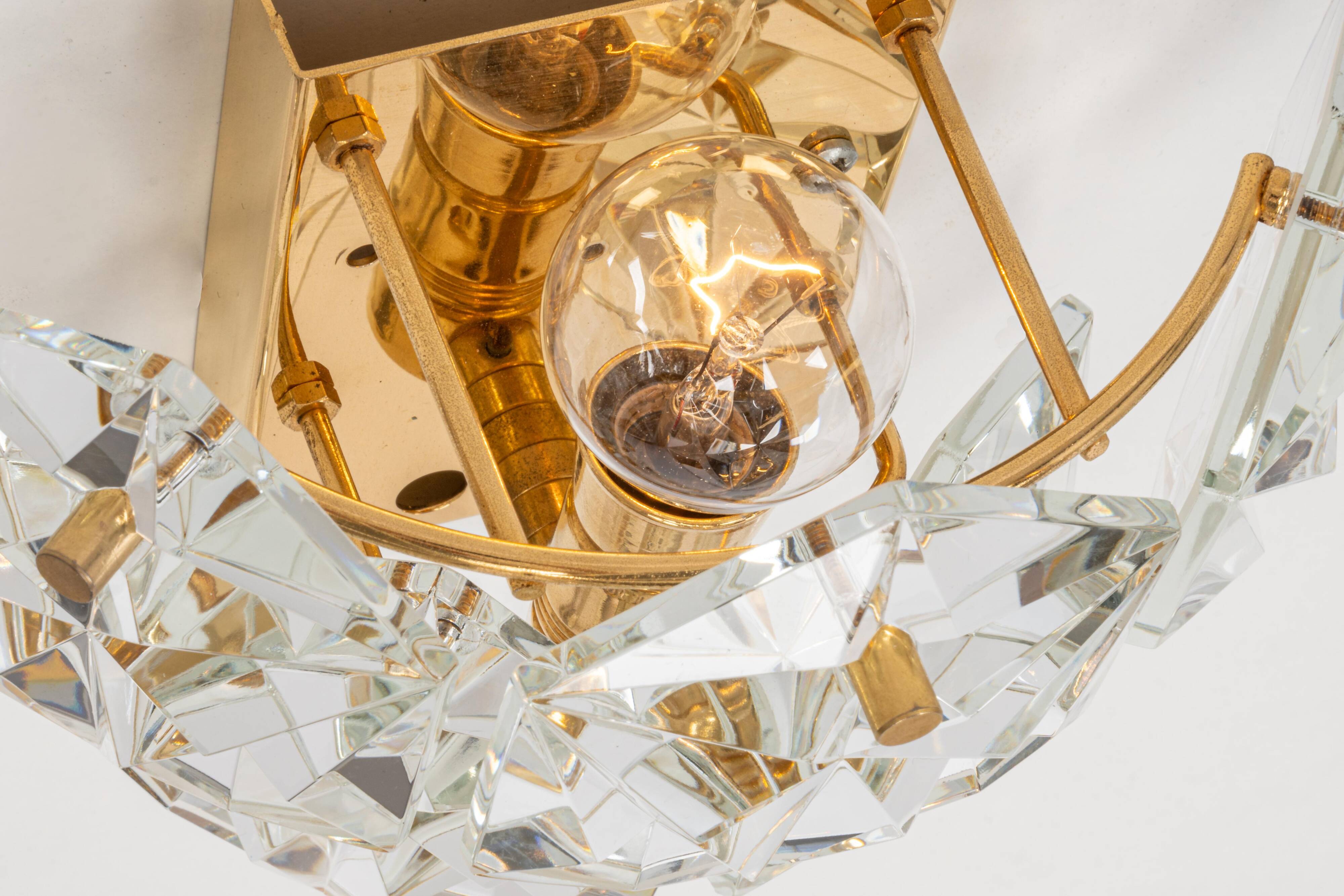 pair of crystal wall lights by Kinkeldey, Germany, 1970s.