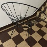 Chaise danoise en fer forgé, années 60