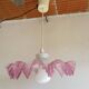 suspension with opaline pink-lilac lampshade