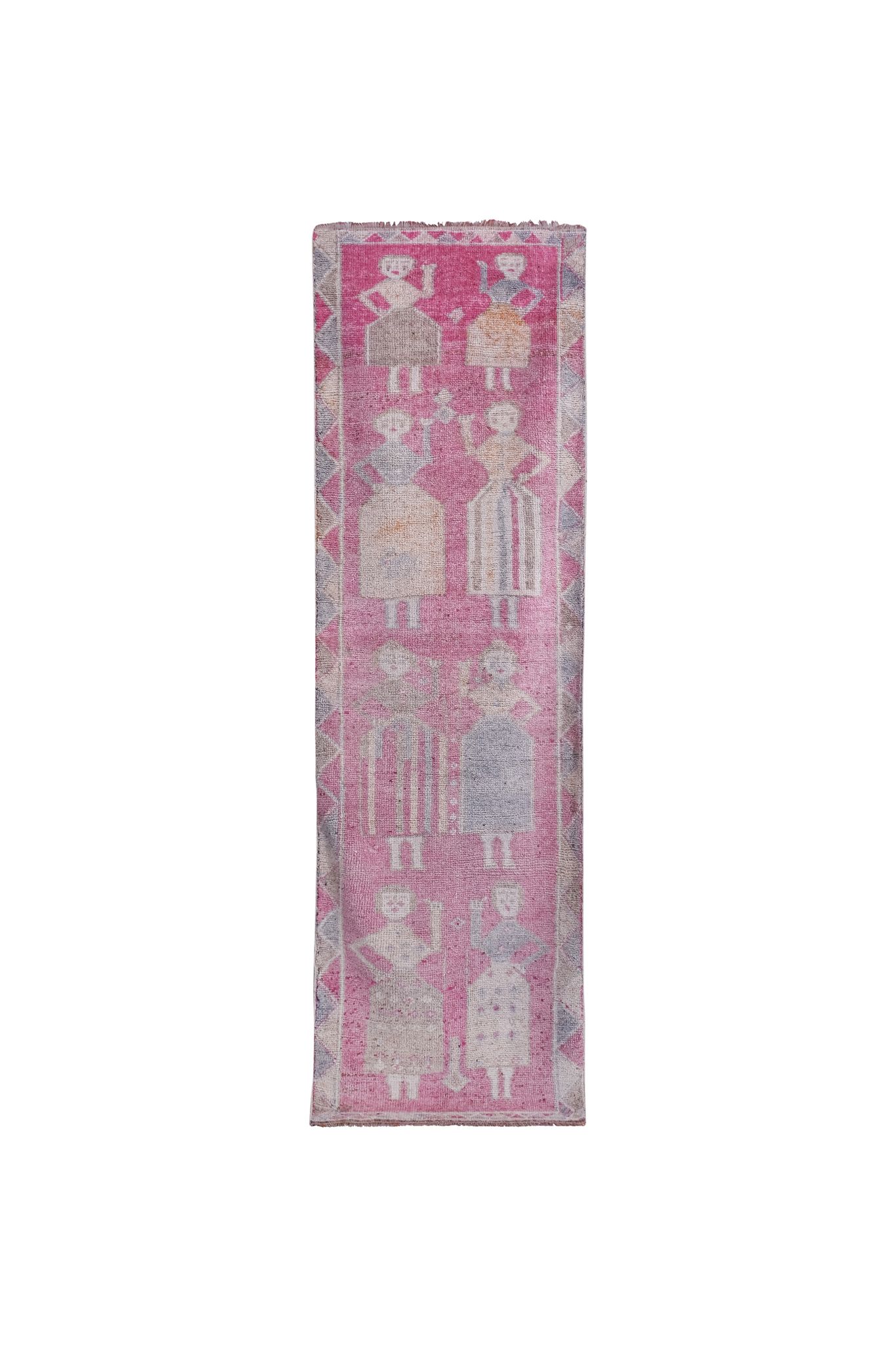Vintage Turkish rug from Oushak, hand-woven 98x310 cm