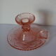 Pink glass candle holder