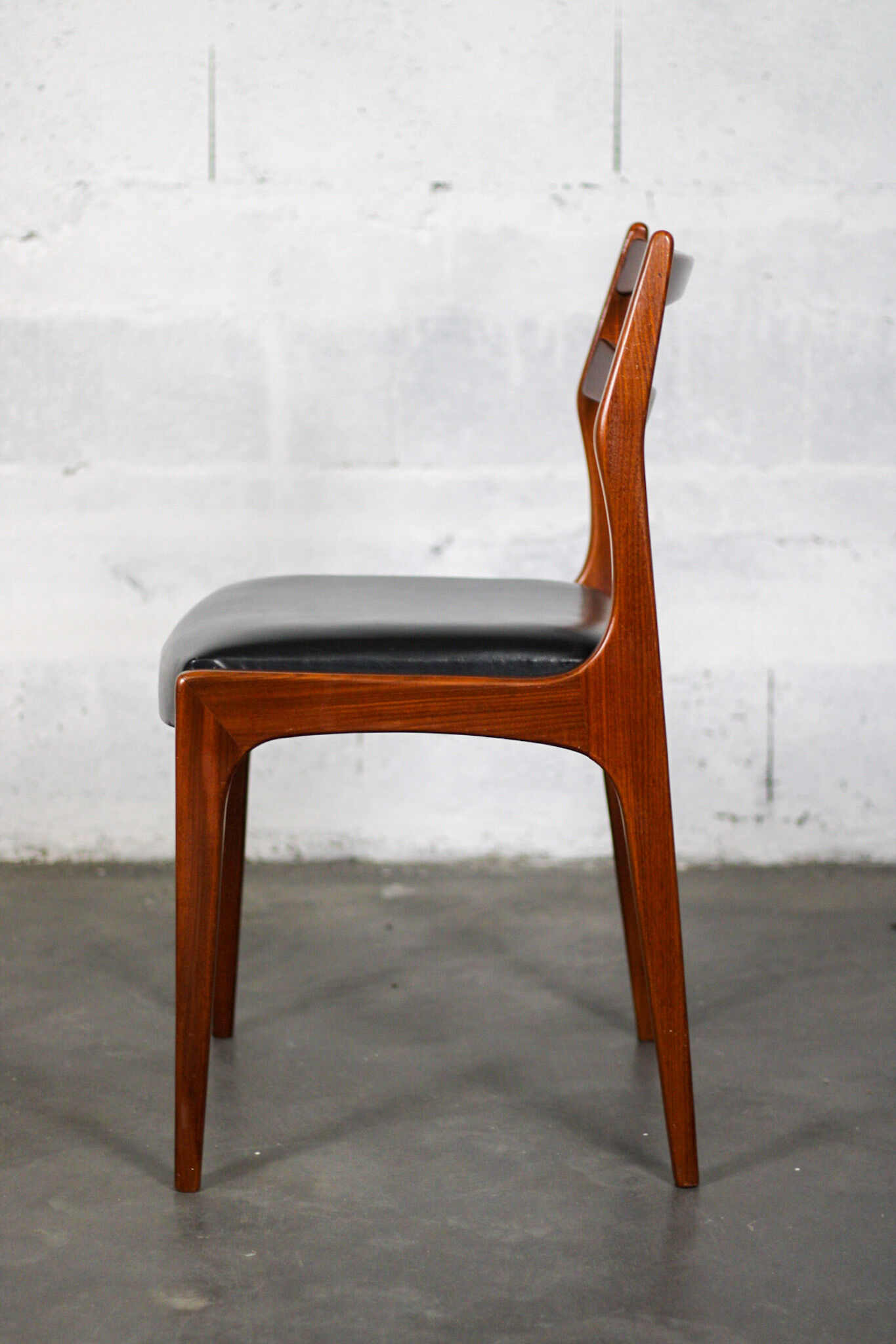 Pair of Scandinavian chairs, teak & imitation leather