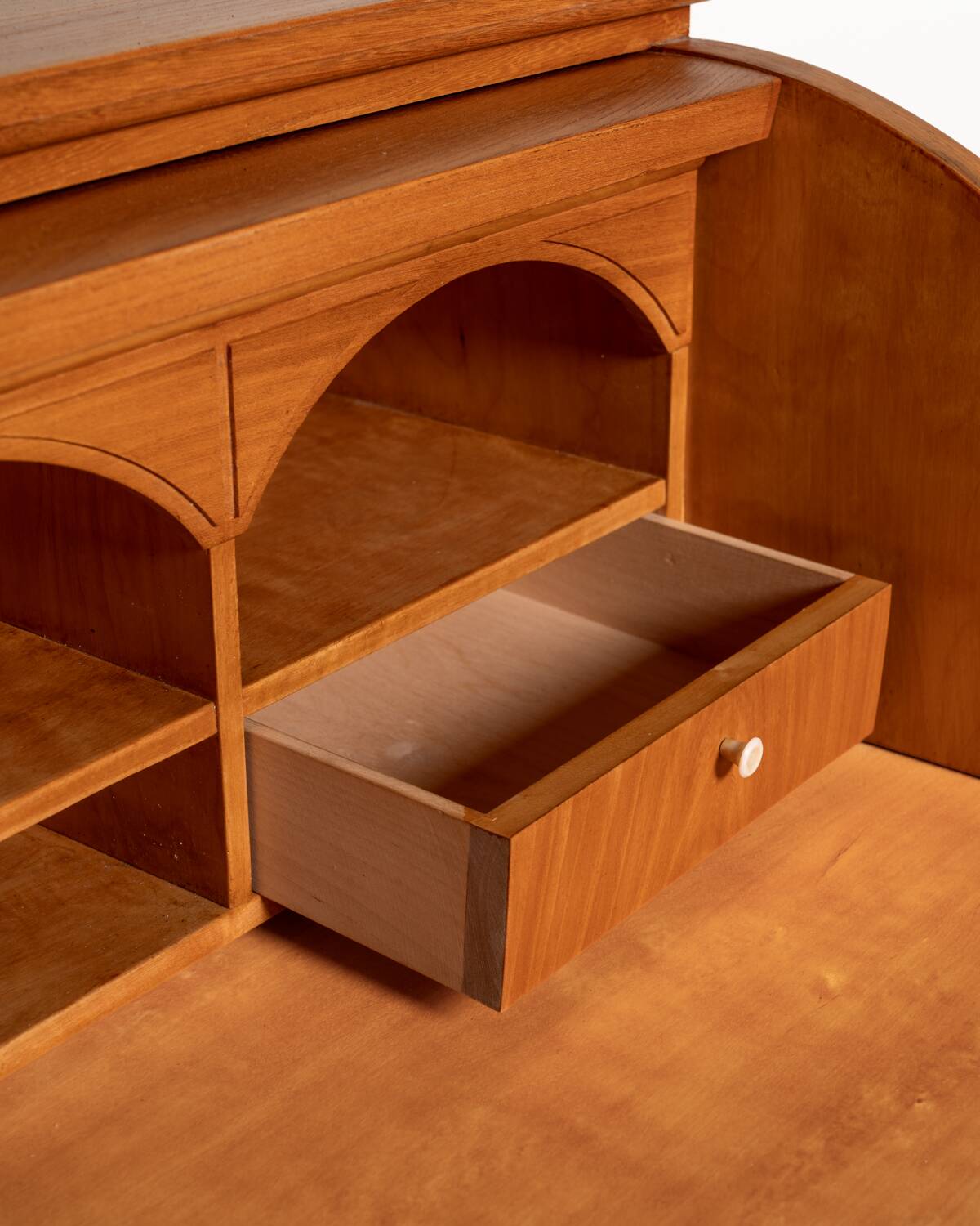 Vintage Scandinavian elm secretary, 1950s