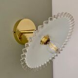 Vintage lampshade lamp in white opaline