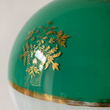 Opaline chandelier green and white