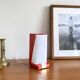 Table lamp in red painted metal and white plexiglass 60s vintage LAMP-7149