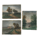 Suite de 3 tableaux XIXe